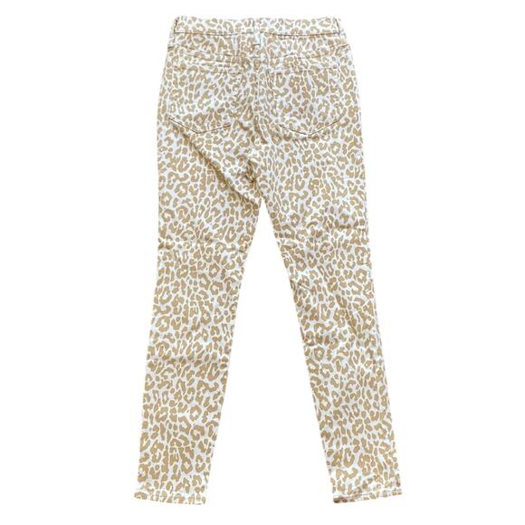 J CREW Skinny Jeans Womens Sz 28 Toothpick High Rise Tan Leopard Safari Jungle - Picture 6 of 7